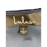 Lulus Women’s Blue Crushed Velvet Wrap Dress Size L Fit & Flare Holiday Party Photo 4