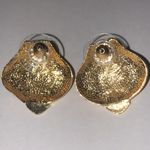 Elegant Vintage Gold Tone and Faux Pearl CZ Rhinestone Earrings Photo 3