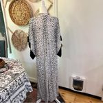 JC Penny Vintage JCPenney 824 Maxi Dress Black White Animal Print Made in USA Size Medium Photo 5