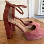 Banana Republic Sole Mate Platform Ankle Strap Heels in Pink Suede Leather Photo 4