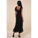 Lulus NEW  Summer Invite Black Tie Strap Tiered Midi Dress Cocktail Party XL Photo 2