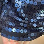 J.Crew VTG Y2K Merino Wool Blue Sequin Paillette 3/4 Sleeve Sweater Top Sz Small Photo 7