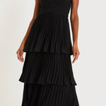 Lulus Seriously Sensational Black Strapless Tiered Maxi Dress Size M Photo 0