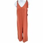  Urban Romantics Striped Tie Shoulder Linen Blend Jumpsuit Small Photo 25