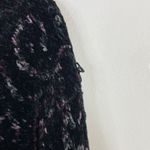 Vintage Icelandic Design Velvet Chenille Zip Up Cardigan Sweater Nordic Womens L Black Size L Photo 7