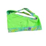 Nike Dri-Fit swoosh cross front straps green floral women's bra size L Photo 6