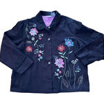 White Stag  Womens Black Long Sleeve Collared Embroidered Jacket Size XL (16/18)‎ Photo 0