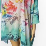 Missy Plus Floral Chiffon Caftan Poncho/ Coverup OS Green Size undefined Photo 5
