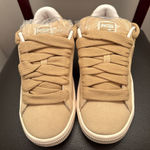 Puma New Suede XL Womens Sneaker Putty Warm White Casual Shoes Size 7 Photo 0