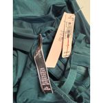 Victoria's Secret  Corset Bodysuit L Satin Sheer Mesh Green Plunge V-neck‎ Lace Up Photo 2