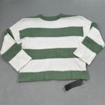 NWT S.DEER Sweater Womens M Striped Knit Green & White Crew Neck Pullover S Deer Size M Photo 0