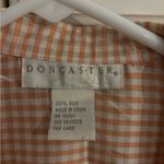 Doncaster  Y2K Gingham Plaid Tie Front‎ 100% Silk Blouse Photo 4