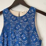 Lavender Brown  Blue Lace Sleeveless Top Medium Photo 1