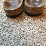 Birkenstock  Cream Sandals with Gold Buckle Photo 2