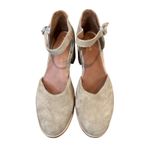 Patina Suede Block Heel Mary Jane Shoes Closed Toe Size 10 Tan Photo 3