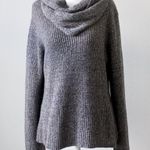Charter Club  Grey Metallic Cowl Neck Long-Sleeve Winter Fall Sweater Medium Photo 0