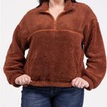 Kori  1/4 zip Sherpa pullover. Size Large. Rust Photo 0