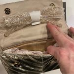 Nicole Miller Glam NWT quilted chevron gold chain strap crossbody evening bag Photo 2