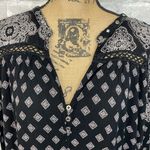 Amuse Society  Vneck Black Print Top Photo 1