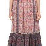 Haute Hippie Flutter Sleeve Twin Print Flounce Hem Floral Maxi Dress Photo 0