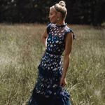 AQUA GORGEOUS Embroidery Floral Detailed Dress. Photo 1