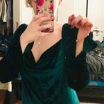 Princess Polly NWT Princess Fiona Emerald Green Velvet Long Sleeved Mini Dress Costume Photo 4