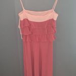 Theory  pink ruffle silk square neck dress Photo 7