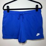 Nike  Women's Club Fleece Mid Rise Shorts Royal Blue Pull On Pockets CJ3924 Large Photo 0
