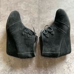 Toms Wedge Ankle Booties Suede Black Shoes 9 Minimalist Classic Photo 4