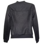 TROUVE Black Textured Bomber Jacket Full Zip Pockets EUC Size XS Photo 5