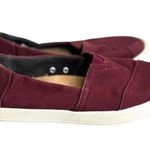 Toms Alpargata Slip On Sneakers Shoes Size 7.5 Red Maroon Canvas Womens Casual Photo 5