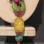 TRESKA Modern Abstract Multicolor MultiMedia Necklace NWT Photo 4