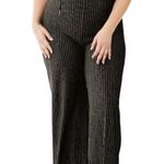 Forever 21 Glitter Metallic Striped Flared High Rise Pants Photo 1