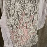 Marigold USA Flowy Boho Stretchy Lace Panel Tank Top Pinky Beige Large Pink Photo 2
