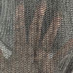 J. Jill Sz XS Sweater Open Knit Linen Blend High Neck 3/4 Sleeve Lightweight Black Photo 1