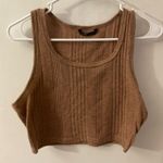 SheIn Brown Crop Crewneck Vest Tank Sweaters L Academia Casual Corporate Siren Photo 0