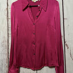 Boden Dart Viscose Satin Detail Fitted Long Sleeve Blouse Shirt Pink Size 6R Photo 0