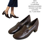 Liz Claiborne 90'S VTG. BROWN CHUNKY LOAFERS SLIP ON SZ. 7 LIKE NEW Photo 0