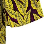 Anthropologie Vintage Off the Shoulder Neon Leaf Print Tunic Shirt Dress Photo 3