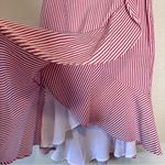 WAYF  Pink White Plaid Ruffled High Low Skirt Womens S Faux Wrap Coquette Mini Photo 9
