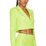 Camila Coelho Hannah Cropped Blazer in Apple Green Photo 1