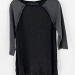 Soft Surroundings Gray Black Colorblock Crew Neck Raglan Sleeve Knit Top Size XS Photo 0