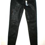 J Brand New Jeans Skinny Womens Leggings Black Matte Boa Snake 25 Coated USA Photo 1