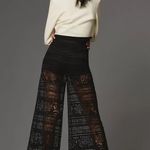 Anthropologie  Black Lace Wide-Leg Pants Photo 2