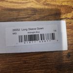 Mac Duggal 26552 v neck long sleeve SEQUINED KNOTTED WAIST MIDNIGHT NAVY GOWN 14 Photo 2