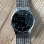 Skagen Steel Ladies Watch Mesh Stainless Adjustable Bracelet Black Dial Photo 3