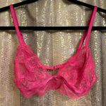 Free People Bright Eyes Hot Pink Romantic Coquette Sheer Lace Bralette S NWOT Photo 0