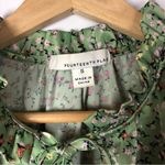 Nordstrom Fourteenth Place Alicia Sage Meadow Green Floral Satin Midi Dress S Photo 5