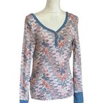 Honey Dew Star Seeker Pajama Shirt Button Up Long Sleeve Thermal Sz XS NWT Blue Photo 1