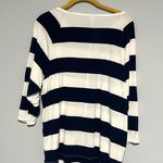 Old Navy Navy Blue White Thick Stripe Maternity Top Photo 6